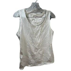 Coldwater‎ Creek White Tank Blouse Embroidered Sequined Medium NWT
